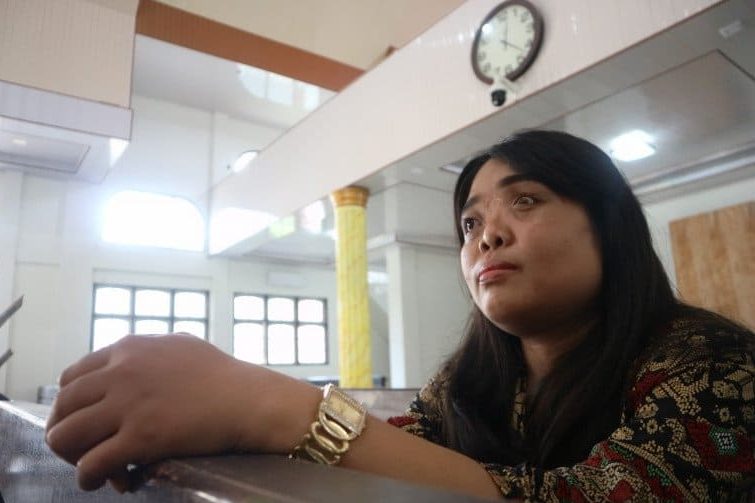 Destriyanti, salah seorang korban aksi terorisme di Gereja Kristen Sulawesi Tengah (GKST) Jemaat Effatha, Jalan Banteng, Palu, Sulawesi Tengah, 18 Juli 2004.